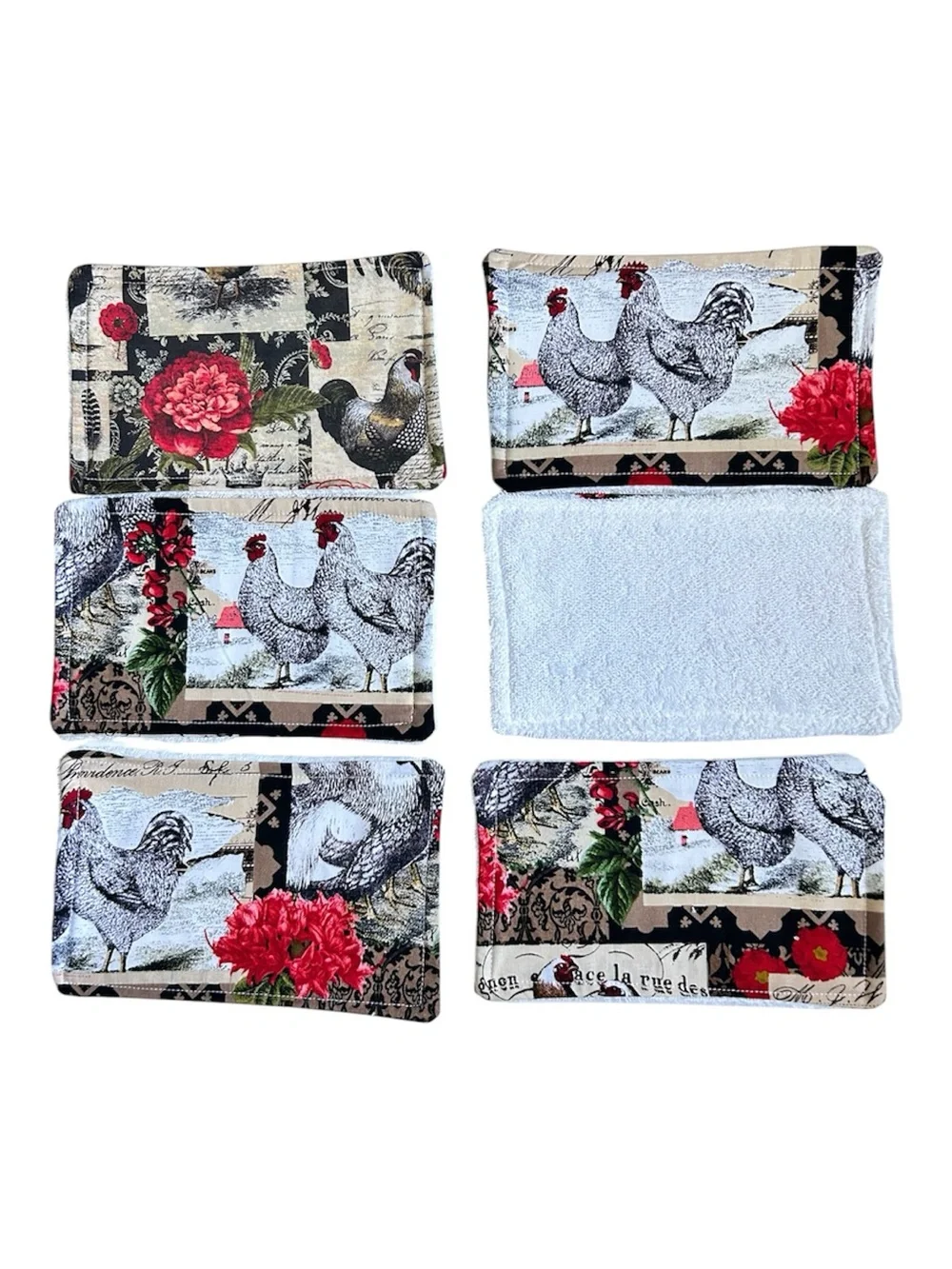 Hand Crafted Eco Friendly Farmhouse Reusable 6 Terry Cloth Cotton Unpaper Towels